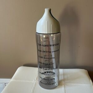 Clear Motivational Water Bottle with Cap & Straw